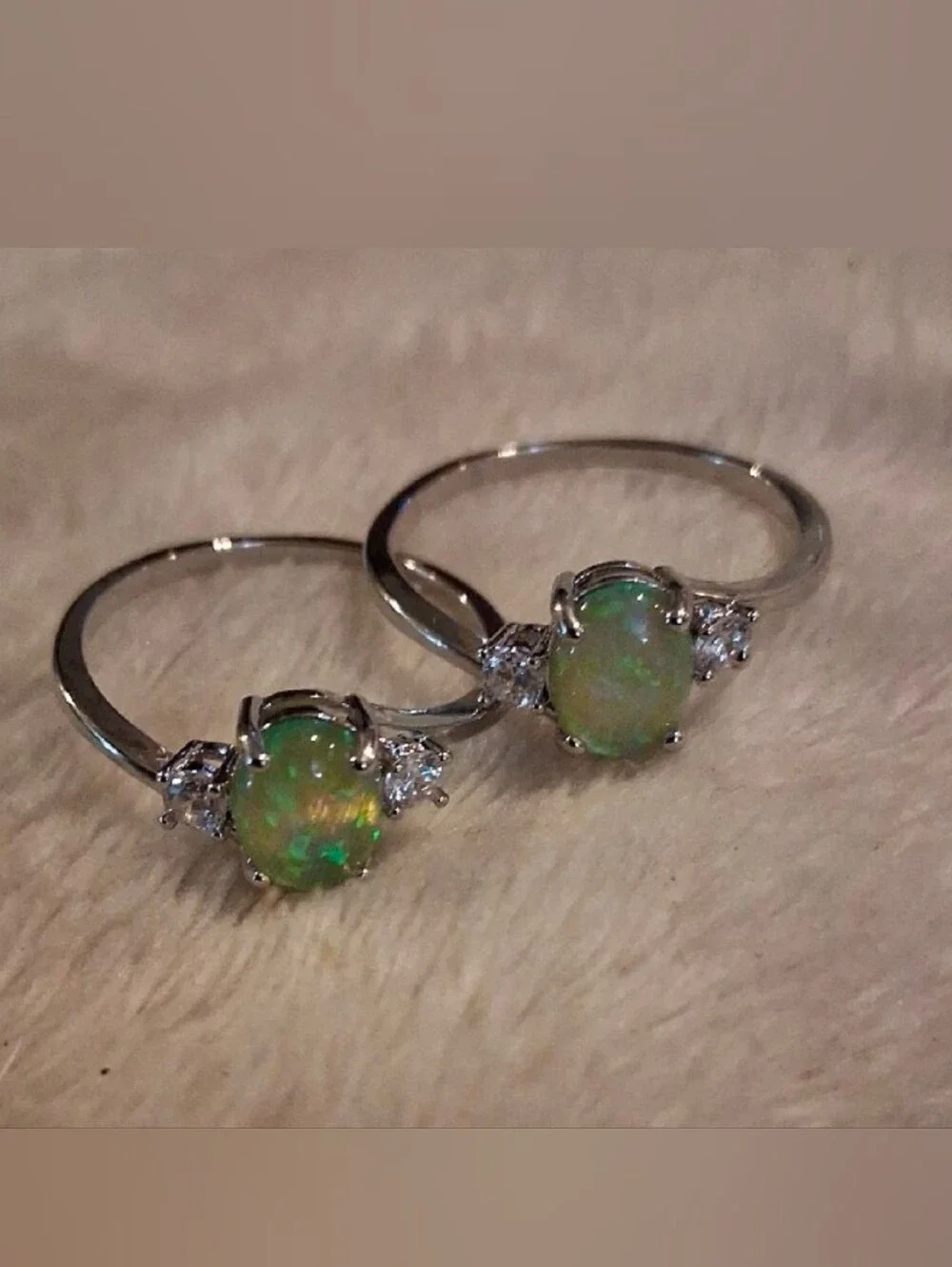 $8 Each Or Bundle 5/$20 Sterling Silver Opal Oval Halo Rings